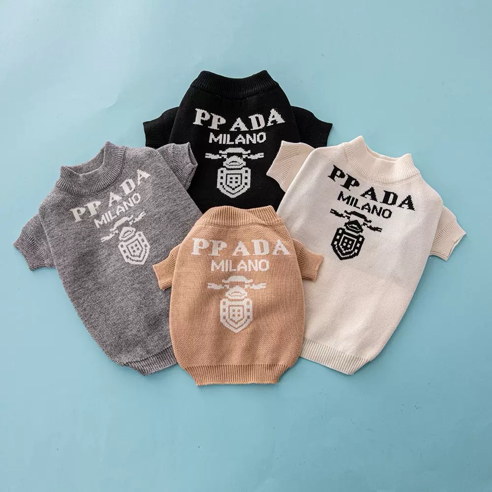 Prada Dog Sweaters - Black, Gray, Tan, Cream